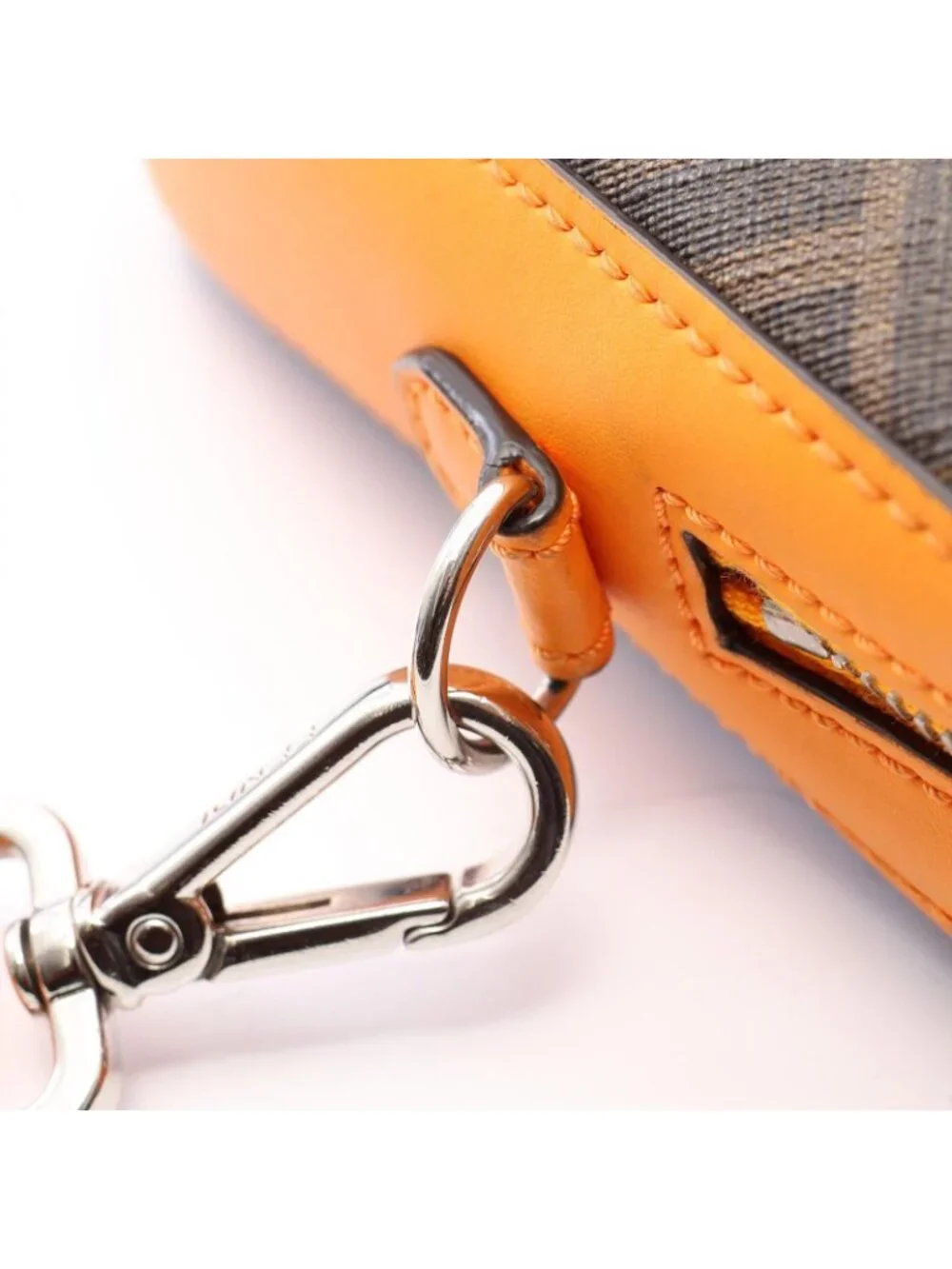 Fendi Shoulder Bag Diagonal Camera Case Zucca Brown Black Orange Leather